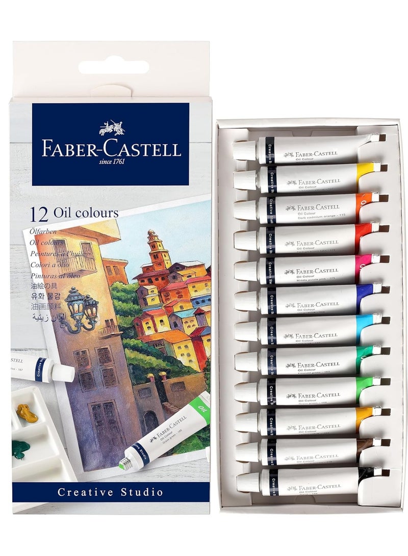 FABER-CASTELL 12-Piece Oil Colour Paint Tube Set 9ml Content Per Tube Multicolour - Image 1