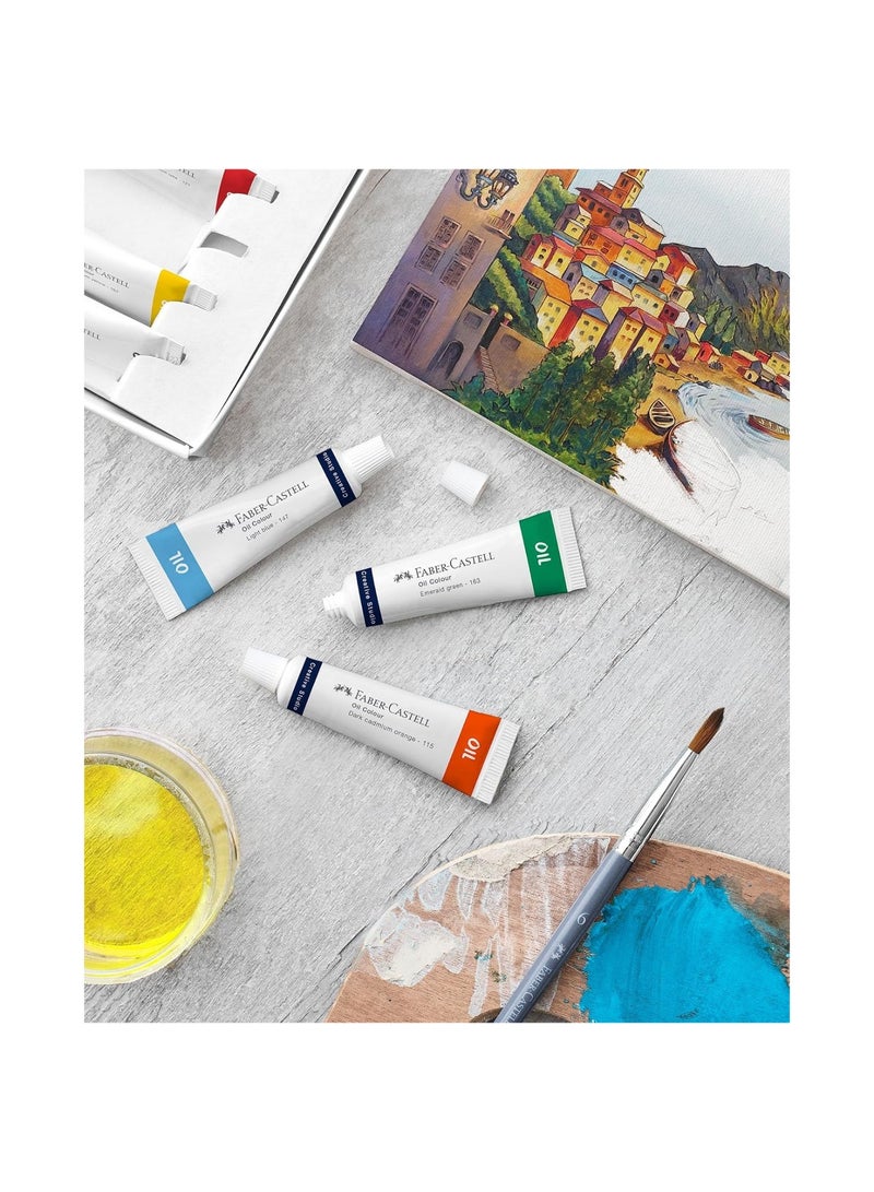 FABER-CASTELL 12-Piece Oil Colour Paint Tube Set 9ml Content Per Tube Multicolour - Image 4