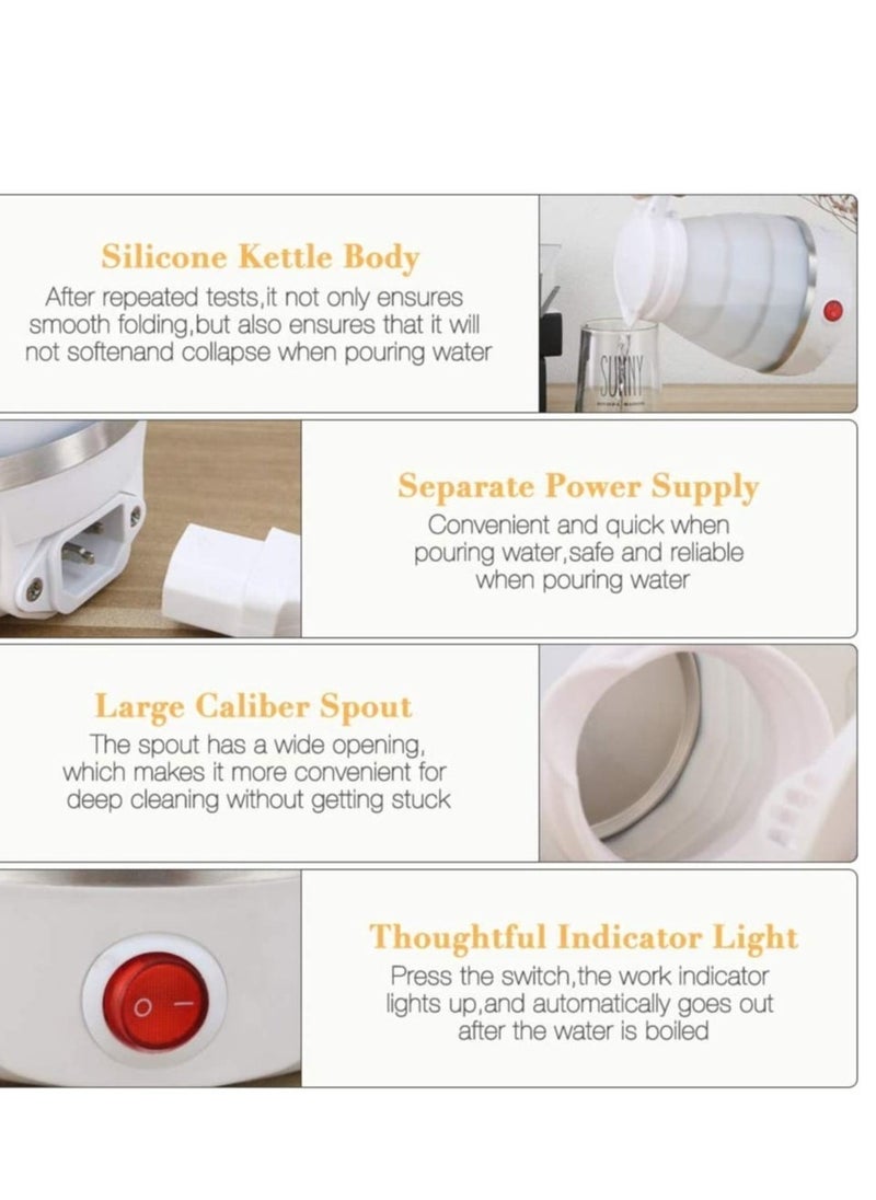 ELTRAZONE Foldable kettle, Portable Foldable Electric Kettle for Travel Food Grade Silicone Electric Water Heater Collapses with Separable Power Cord Ideal for Hiking Camping and indoor(0.6L, blue) - Image 5