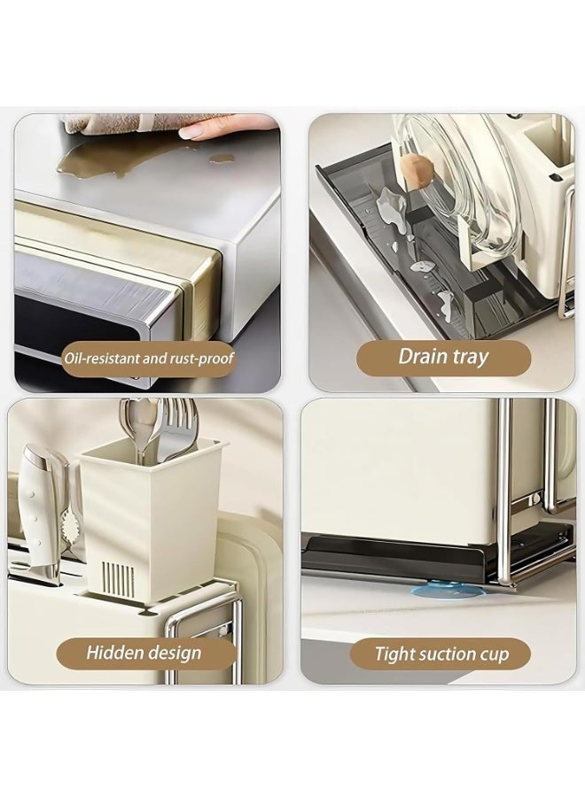 كيلا حامل كتلة السكاكين العالمي، منظم تخزين حامل سكاكين المطبخ، حامل أدوات المطبخ، رف لوح التقطيع، منظم سكاكين ثابت كبير الحجم 6 فتحات - Image 5