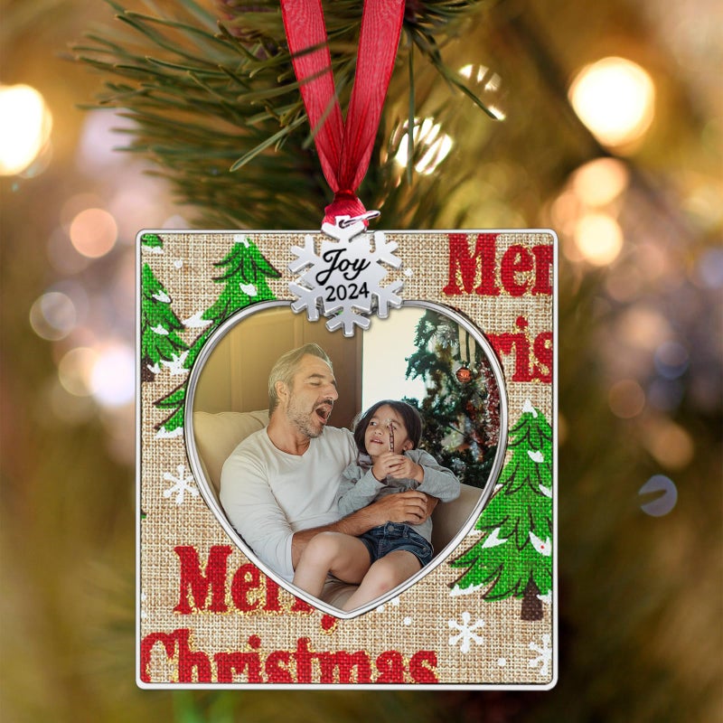 GUOER GUOER 3PCS Christmas Tree Ornaments Set Picture Frame Ornament Holiday Keepsake Gift Home Decor Christmas Decorations Xmas Gifts Pendant with 2.5  Photo Frame Insert (Christmas Tree 2024)  - Image 5