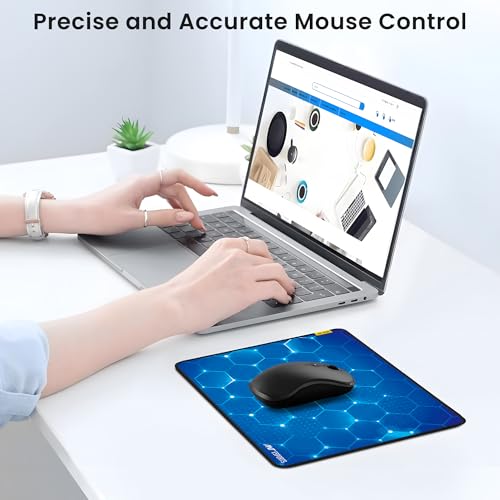 Ant Esports Hexa Mouse Pad 260X210X3mm Anti-fray Stitching, Waterproof Surface & Non-Slip Rubber Base Stitched Edges Gaming Mouse Mat for Laptop, Compatible with Laser and Optical Mice – Blue Hexagon - Image 2