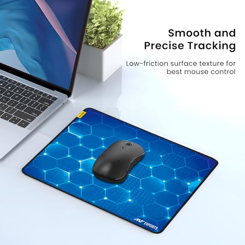Ant Esports Hexa Mouse Pad 260X210X3mm Anti-fray Stitching, Waterproof Surface & Non-Slip Rubber Base Stitched Edges Gaming Mouse Mat for Laptop, Compatible with Laser and Optical Mice – Blue Hexagon - Image 5