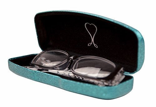 SPUNKYsoul The Original Dazzling Sparkle Smooth Glitter Women's Eye Glass Case Collection (LARGE MERMAID BLUE) - Image 4