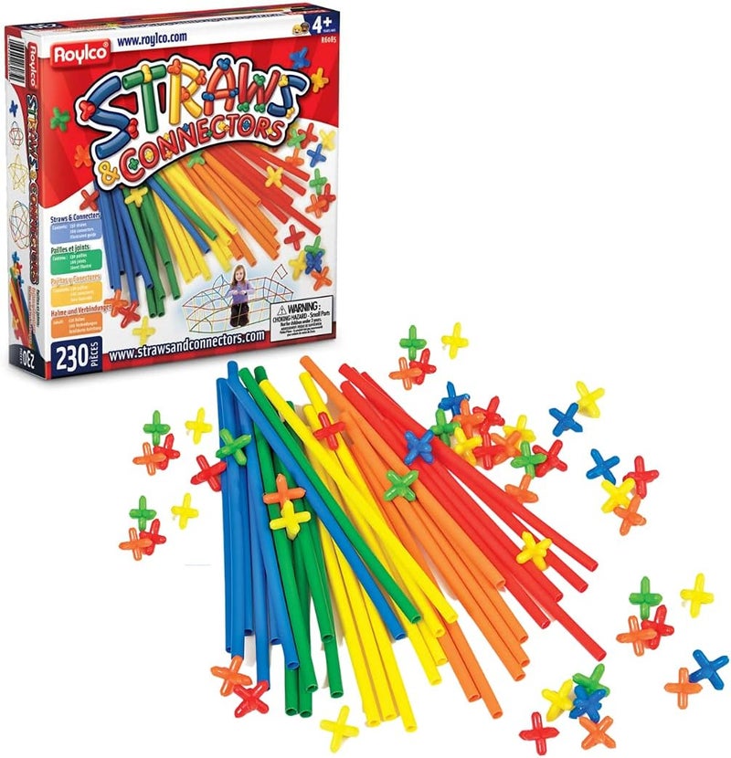Roylco Straws and Connectors Building Kit - 230 Pieces in Assorted Colors - Image 1