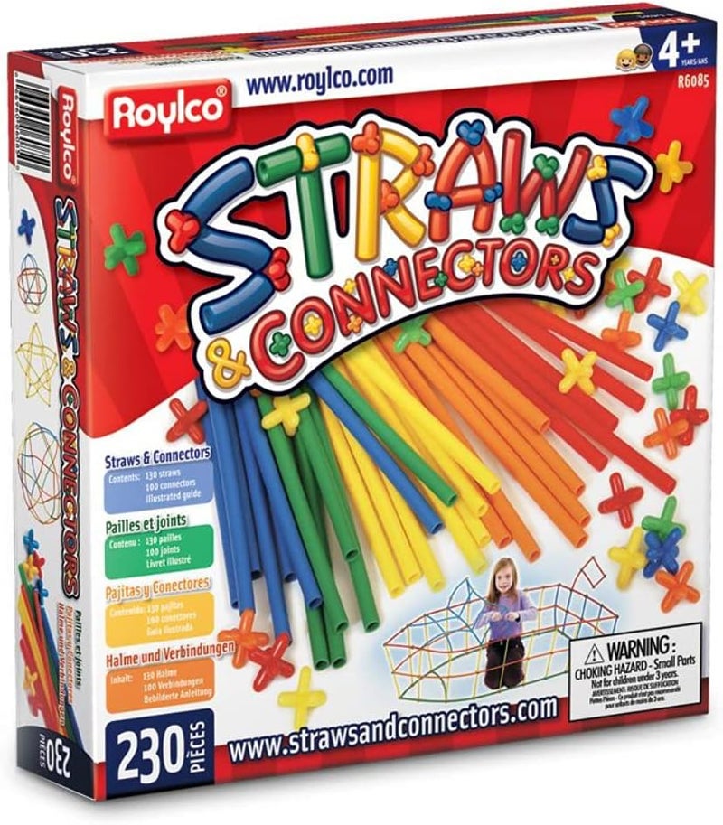 Roylco Straws and Connectors Building Kit - 230 Pieces in Assorted Colors - Image 2