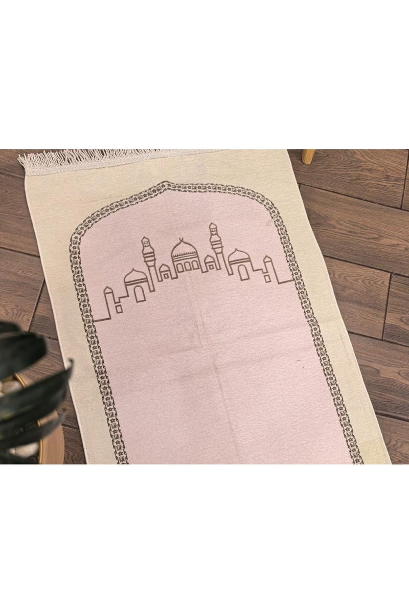 سجادة صلاة مخملي ناعم- وردي