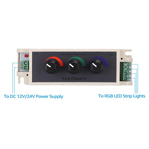 TORCHSTAR DC12V-24V 9A PWM RGB LED Dimmer Controller, 3 Channel Output for RGB Multi-Color LED Strip Lights & Single Color LED Strip Lights, Pack of 1 - Image 2