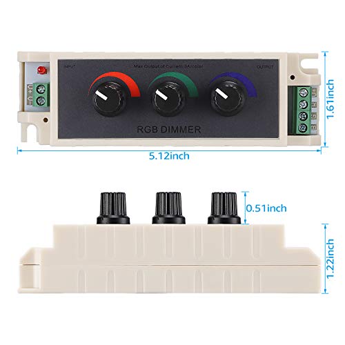 TORCHSTAR DC12V-24V 9A PWM RGB LED Dimmer Controller, 3 Channel Output for RGB Multi-Color LED Strip Lights & Single Color LED Strip Lights, Pack of 1 - Image 5