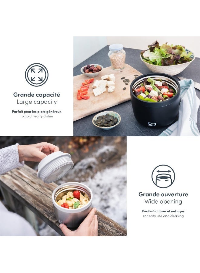 monbento - MB Element Black Onyx Insulated Lunch Box - Leakproof and Insulated Container Keeps Food hot/Cold - BPA Free - Food Grade Safe - Image 3