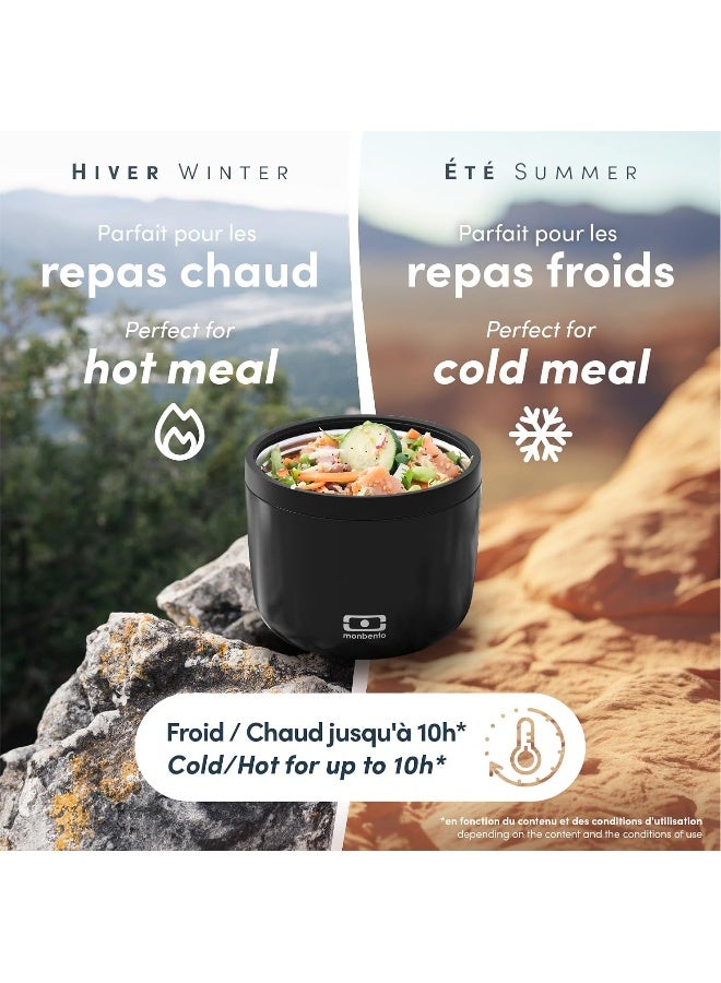 monbento - MB Element Black Onyx Insulated Lunch Box - Leakproof and Insulated Container Keeps Food hot/Cold - BPA Free - Food Grade Safe - Image 2