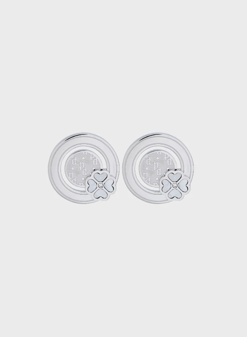 POLICE Earrings With Mother Of Pearl Inlay
