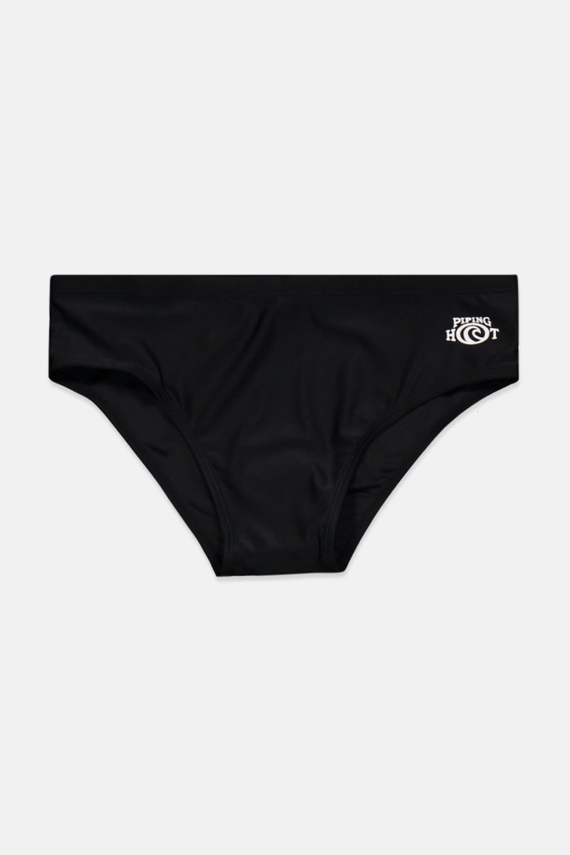 Piping Hot Kids Boy Brand Logo Swimwear Brief, Black - Image 1