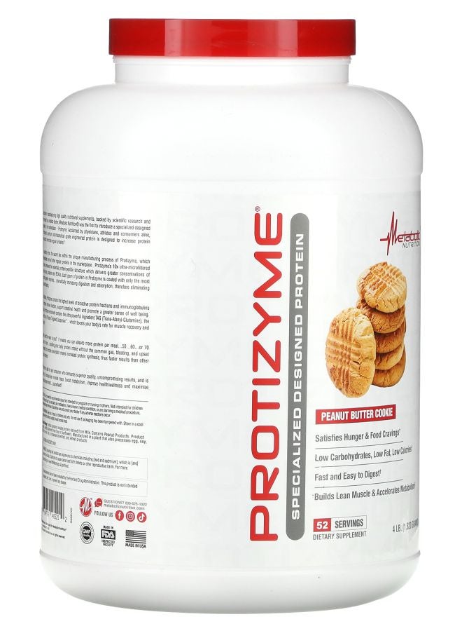 Metabolic Nutrition Protizyme Specialized Designed Protein Peanut Butter Cookie 4 lb (1820 g) - Image 2