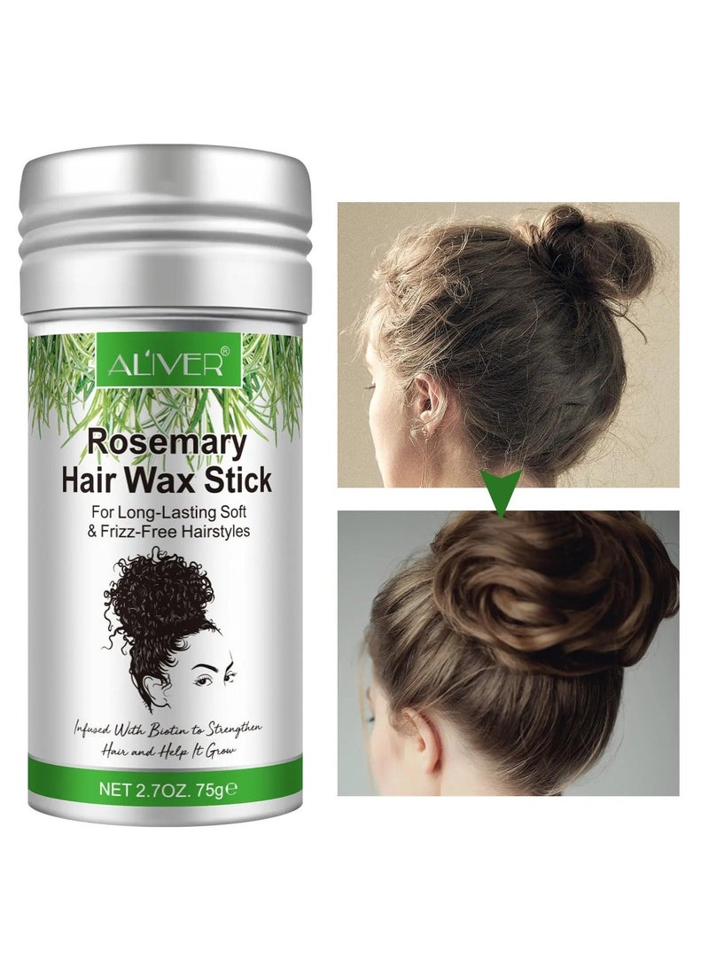 ALIVER 75g Rosemary Hair Wax Stick for Long Lasting Soft & Frizz Free Hairstyles Hair Finishing Wax Hair Styling Wax for Hair Growth Hair Finishing Edge Control Stick Hair Pomade Stick Wax - Image 2