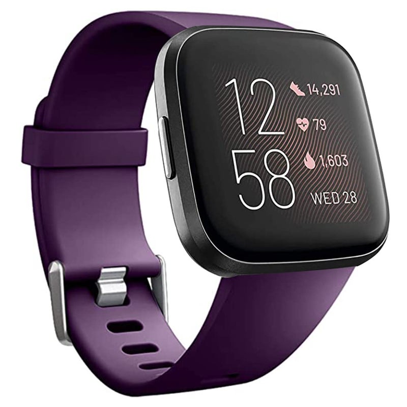 Yuuol Replacement Bands Compatible with Fitbit Versa/Versa 2 / Versa Lite, Silicone Adjustable Classic Accessory Wristband Fitness Straps for Women Men Small and Large - Image 1