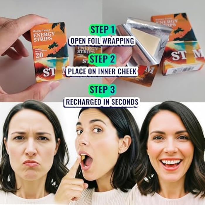 STIM Frost Mint Fast Dissolving Oral Energy Strips (50mg Caffeine) | Instant Absorption Mouth Melts | Jitter-Free Focus, Stay Alert & Awake | Convenient Energy for Driving, Work & Travel | Fresh Breath - Image 5