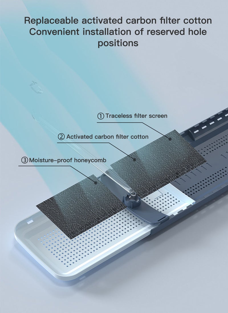 Sharpdo - Air Conditioning Wind Deflector Anti Direct Blowing Baffle Blue 57*16CM - Image 1