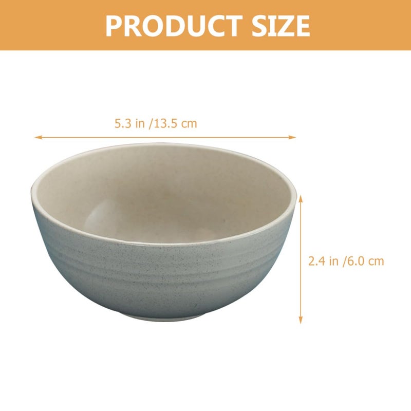 Wheat Straw Salad Bowls Set 5pcs 13 5cm Purple Beige Green Blue Pink - Image 3