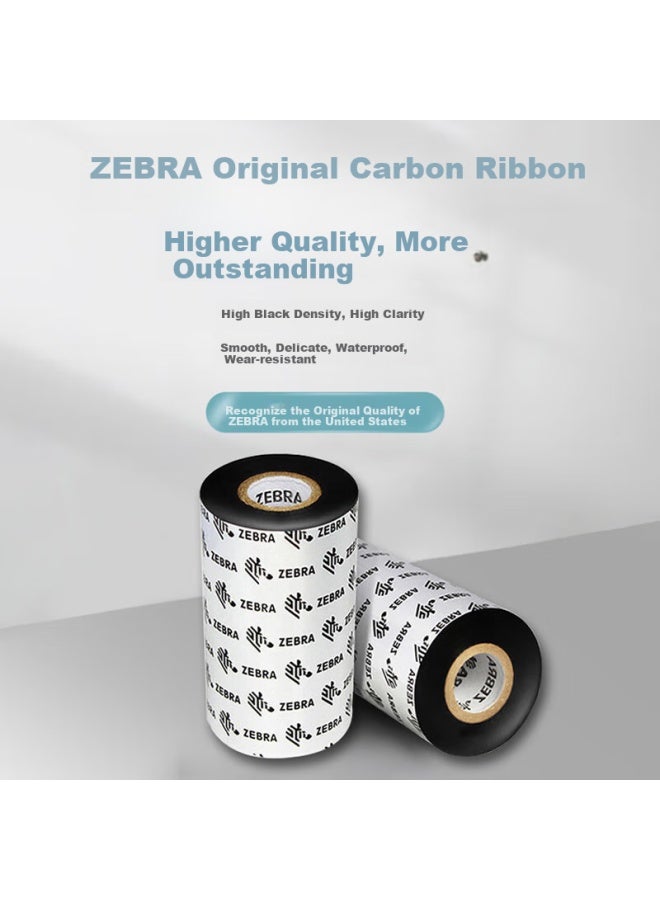 زيبرا تكنولوجيز Zebra Technologies 80mm*300m ملصق أصلي طابعة باركود راتنجي القائمة شريط كربوني نقل حراري Zd888cr/zt210/zt411 مستلزمات عالمية - Image 4