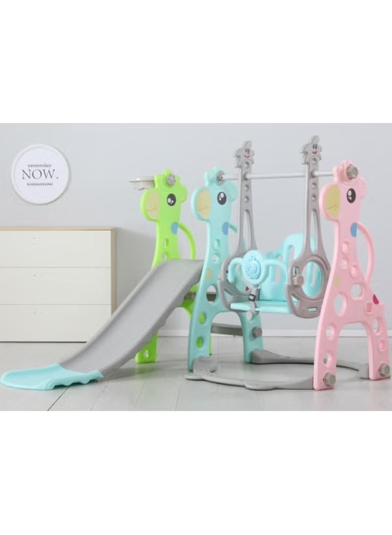 FULL JOY Children's Slide and Swing Set with Basketball Hoop 3*1 ,Indoor and outdoor playground set for toddlers, climbing play set for kids - Image 1