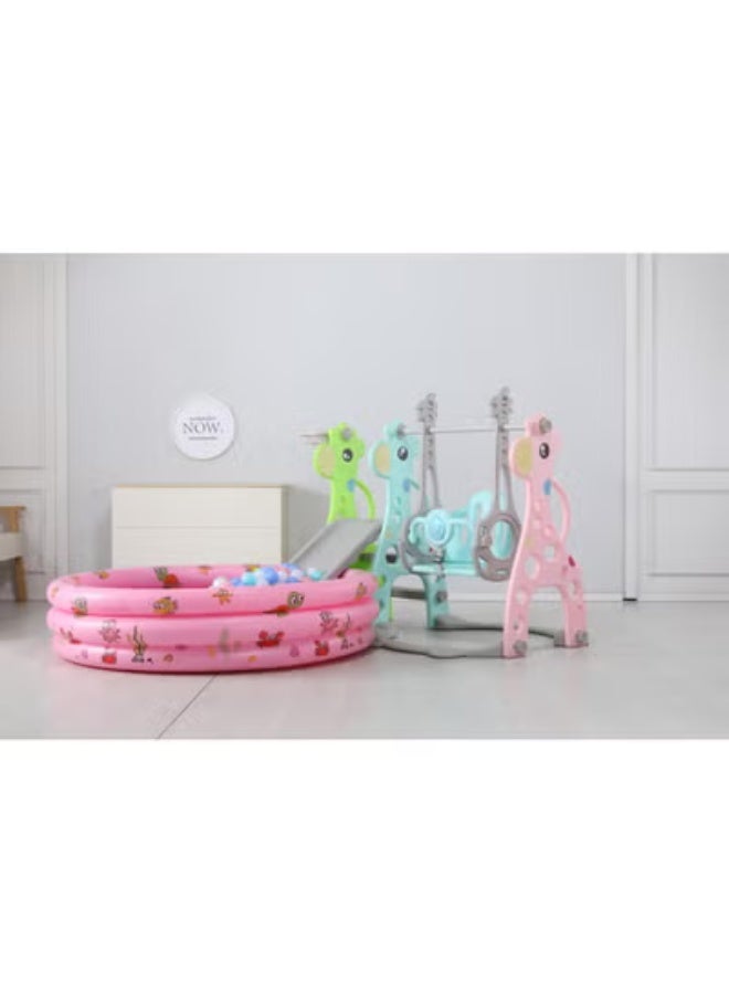 FULL JOY Children's Slide and Swing Set with Basketball Hoop 3*1 ,Indoor and outdoor playground set for toddlers, climbing play set for kids - Image 2