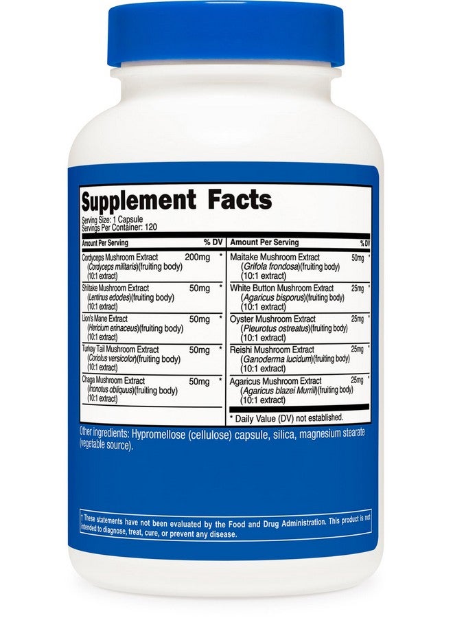 Nutricost Mushroom Complex Supplement, 120 Capsules - 10 Mushroom Blend (with Reishi, Maitake, Shiitake, Lion's Mane, and More) - Non-GMO and Gluten Free - Image 5