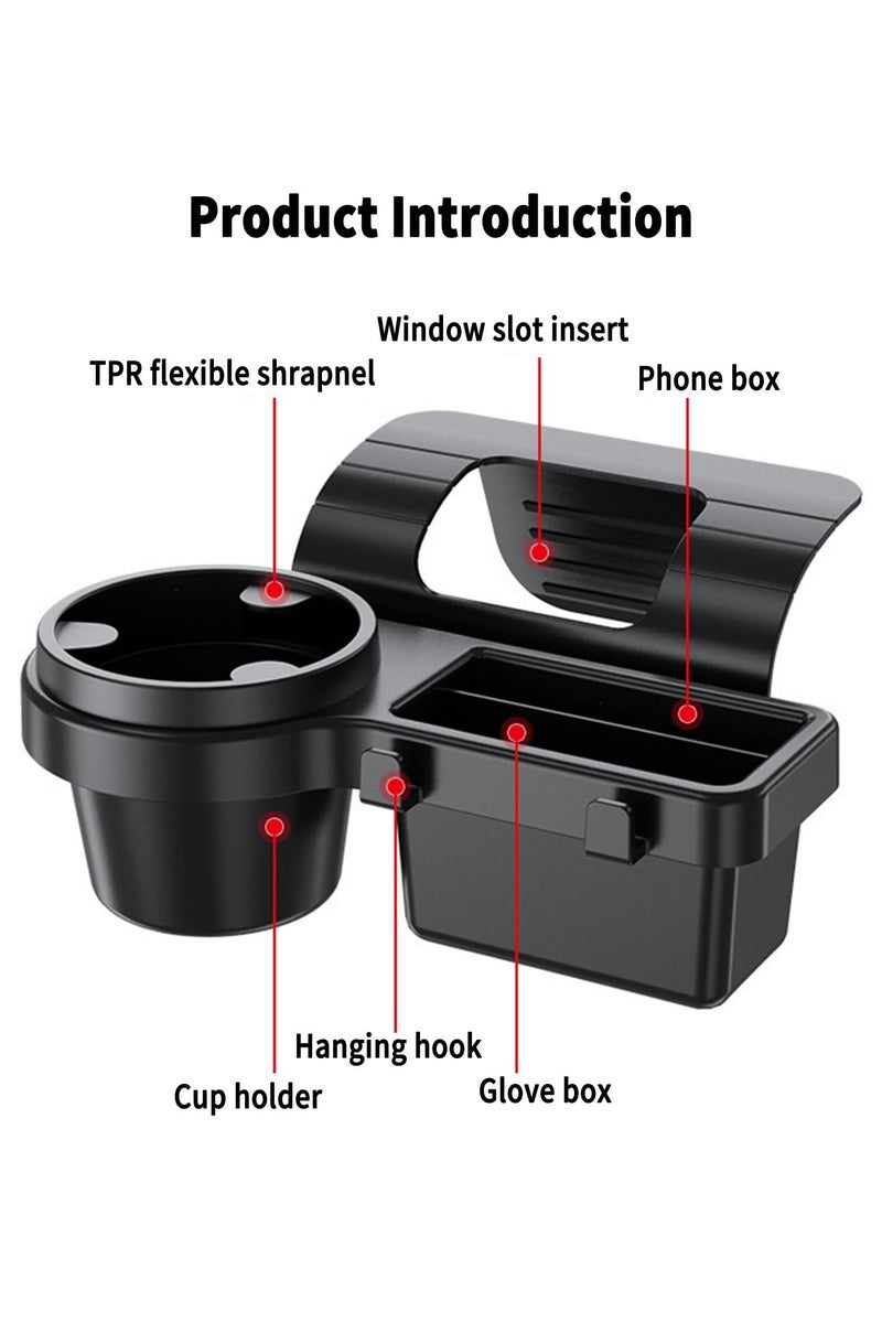 Car Window Multifunctional Storage Organizer - Car Door Cup Holder, Cell Phone Storage Box, Water Cup Holder, for Storing Small Items Such as Earphones, Keys, Bottles - Image 5