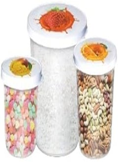 El Watania ELWATANIA SET LINA ROUND 3 PIECES 325ml/1L/1.8L_ CLEAR WITH DIFFERENT GRAPH 