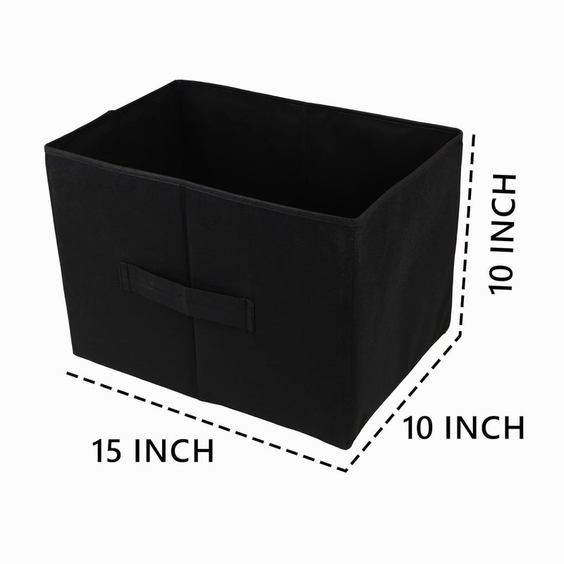GLUN Wardrobe Organizer Rectangle Shape Black Colour NonWoven Fabric Pant Organiser Shirt Stacker Pack of 4 - Image 4