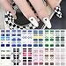 winthrop 12 Sheets Plaid Nail Wraps Full Stickers Nail Polish Strips French DIY SelfAdhesive Nail Art Decals Color Checkerboard Pattern Decor with 2 Piece Nail Files 168 Pieces - Image 2
