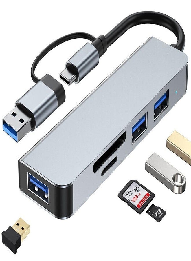 vienon Hub USB C USB 3.0 SD Card Reader, 5 in 1 Aluminum USB A&C Hub with Memory SD/TF Card Reader and 3 USB 3.0 Ports, USB Extender for PC, Laptops, MacBook Pro/Air, iMac Pro,Surface and Tablet - Image 1
