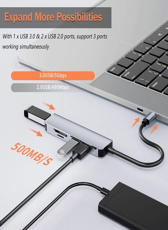 vienon Hub USB C USB 3.0 SD Card Reader, 5 in 1 Aluminum USB A&C Hub with Memory SD/TF Card Reader and 3 USB 3.0 Ports, USB Extender for PC, Laptops, MacBook Pro/Air, iMac Pro,Surface and Tablet - Image 2