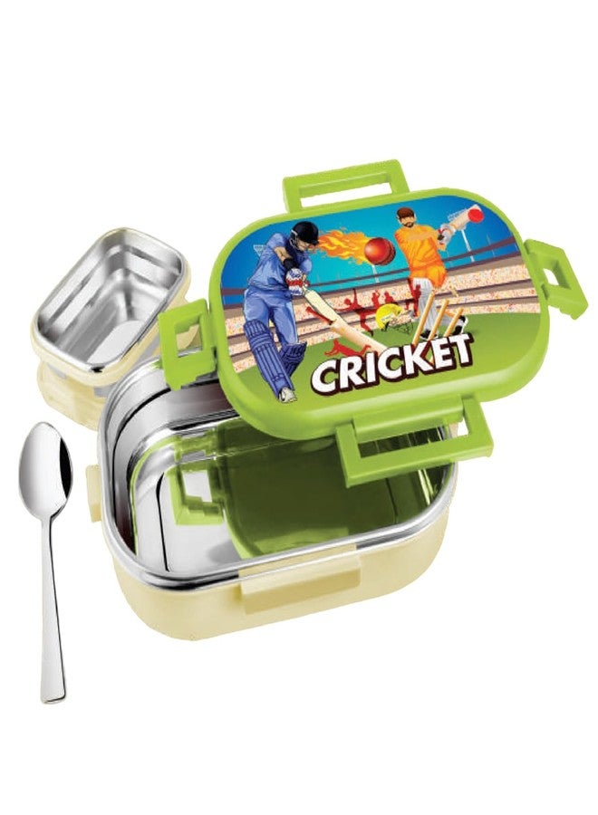 POGON Candy Senior Insulated Stainless Steel Lunch Box for Kids | Lunch Box for School, (800 ml), Pack of 1 (Multicolor), Cricket - Image 2