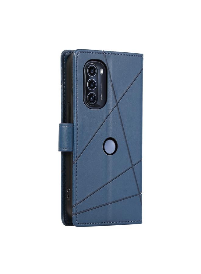 S-TOP Case For Motorola Moto G52j 5G PU Genuine Leather Texture Embossed Line Phone Case - Image 3