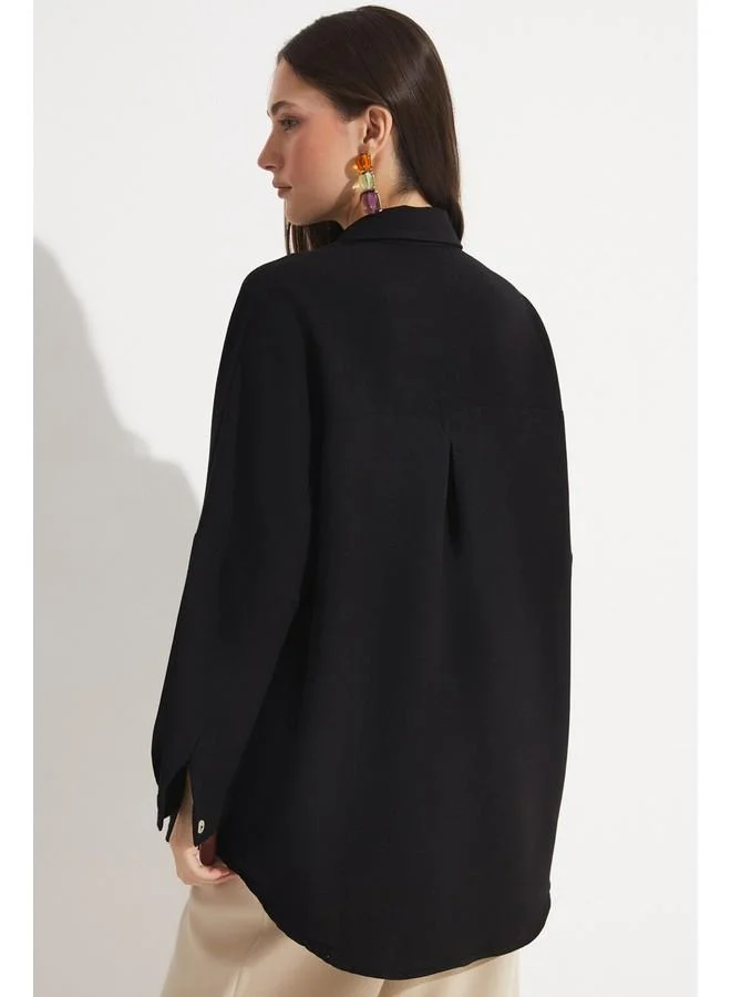 JUNE June Loose Fit Shirt Black