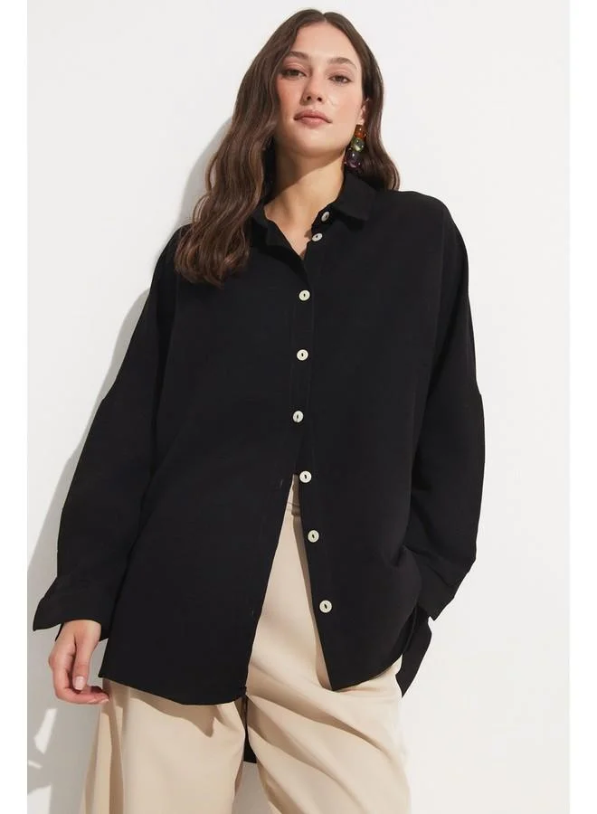 JUNE June Loose Fit Shirt Black