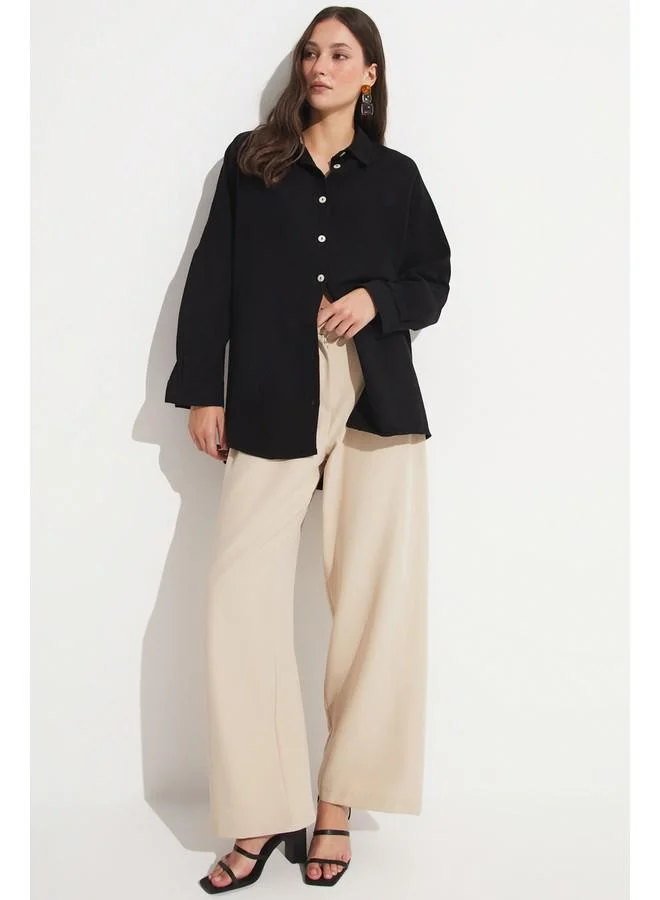 JUNE June Loose Fit Shirt Black