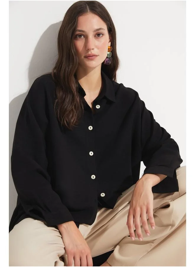 جون June Loose Fit Shirt Black