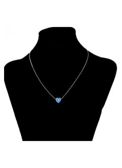 Fayrouz Jewellery Fayruz Jewelry Stainless Steel Blue Opal Chain Necklace 45cm Length, Blue Opal, for Women 18K White Gold Plated Steel Fashion Jewelry Necklace Chunky Jewelry for Girls and Women  - Image 5