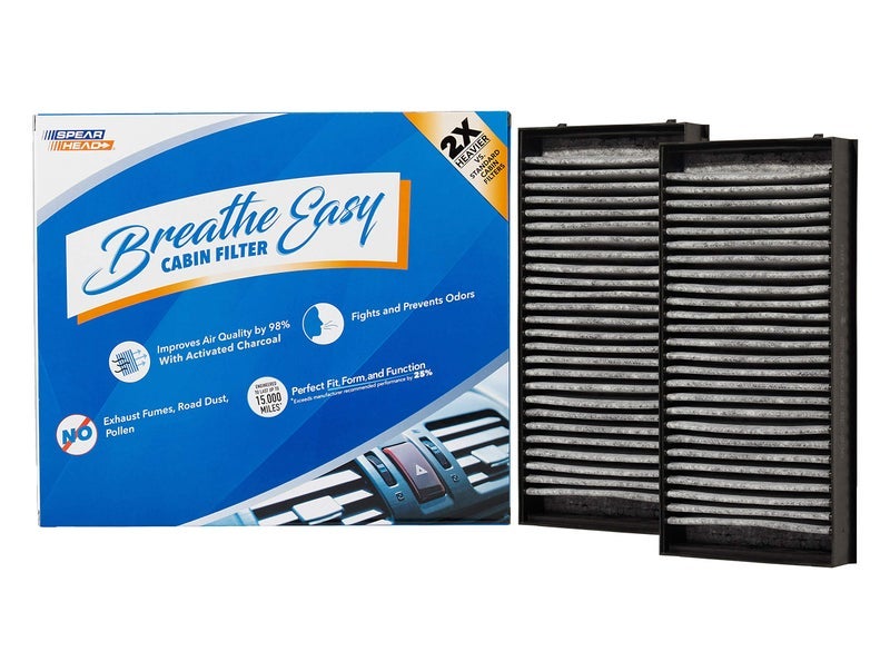 Spearhead Odor Defense Breathe Easy AC & Heater Cabin Filter | Fits 2007-2018 X5, 2008-2019 X6 | Up to 25% Longer Lasting w/Activated Carbon (BE-936)