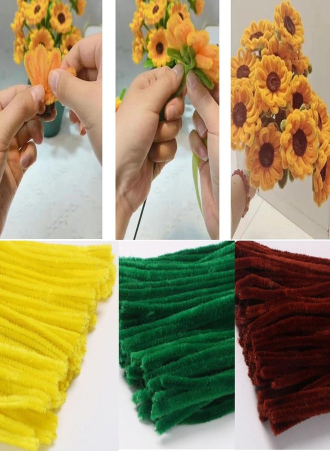 YOOTOM Pipe Cleaner Sunflower Kits DIY Crafts with Floral Wires & Gardening Tape,220PCS Chenille Stems for 15 Artificial Flower Bouquets Making,Graduation Wedding Birthday Festival Gift - Image 2
