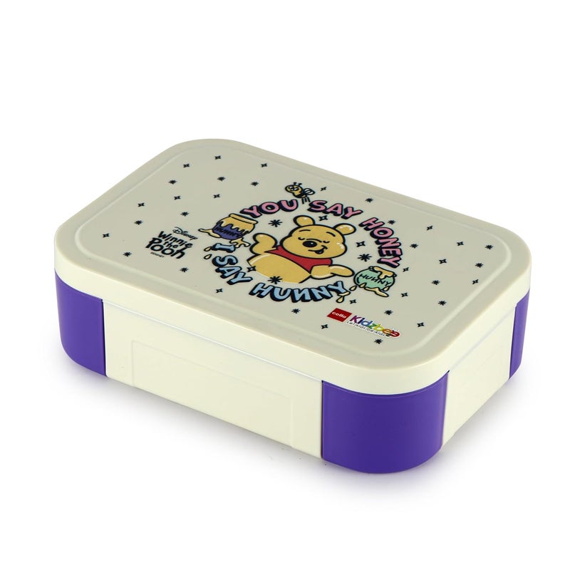 Cello CELLO Kidzbee Galaxy Hunny Bear Insulated Kids Lunch Box with Inner Steel Box Off White 3D Touch Feel Designs Tiffin Box Leak Proof Break Resistant Ideal for School Picnic  - Image 1