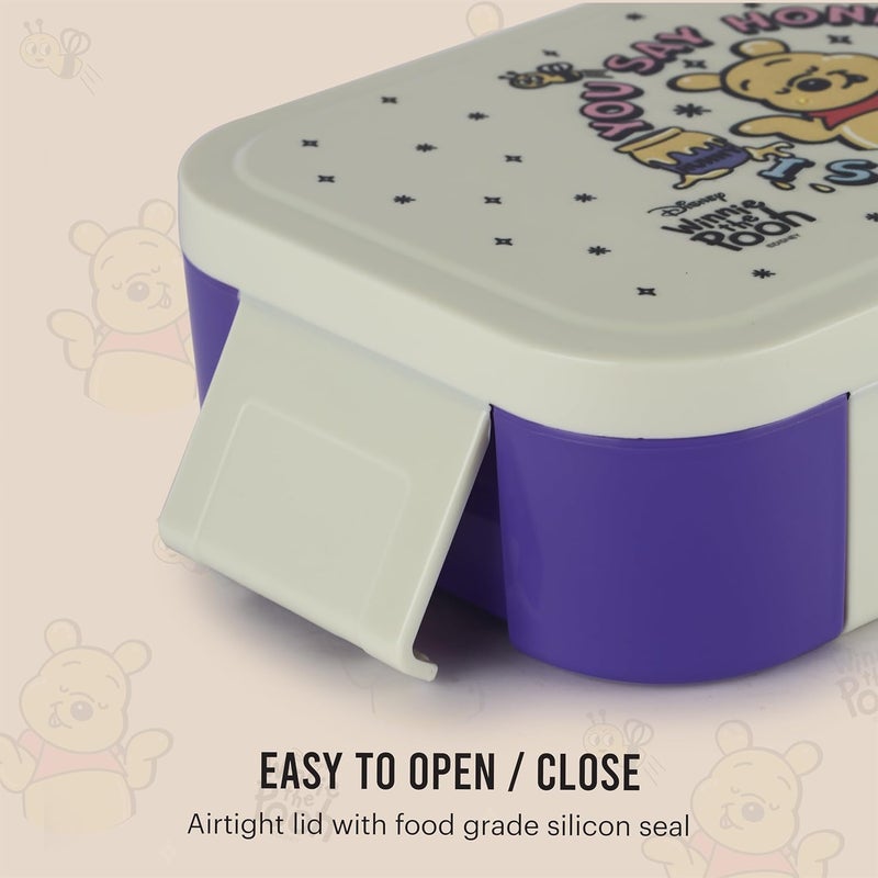 Cello CELLO Kidzbee Galaxy Hunny Bear Insulated Kids Lunch Box with Inner Steel Box Off White 3D Touch Feel Designs Tiffin Box Leak Proof Break Resistant Ideal for School Picnic  - Image 3