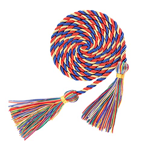 UIALECG Graduation Honor Cords, 68" Long (Blue/Red/Gold) - Image 3