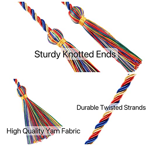 UIALECG Graduation Honor Cords, 68" Long (Blue/Red/Gold) - Image 4