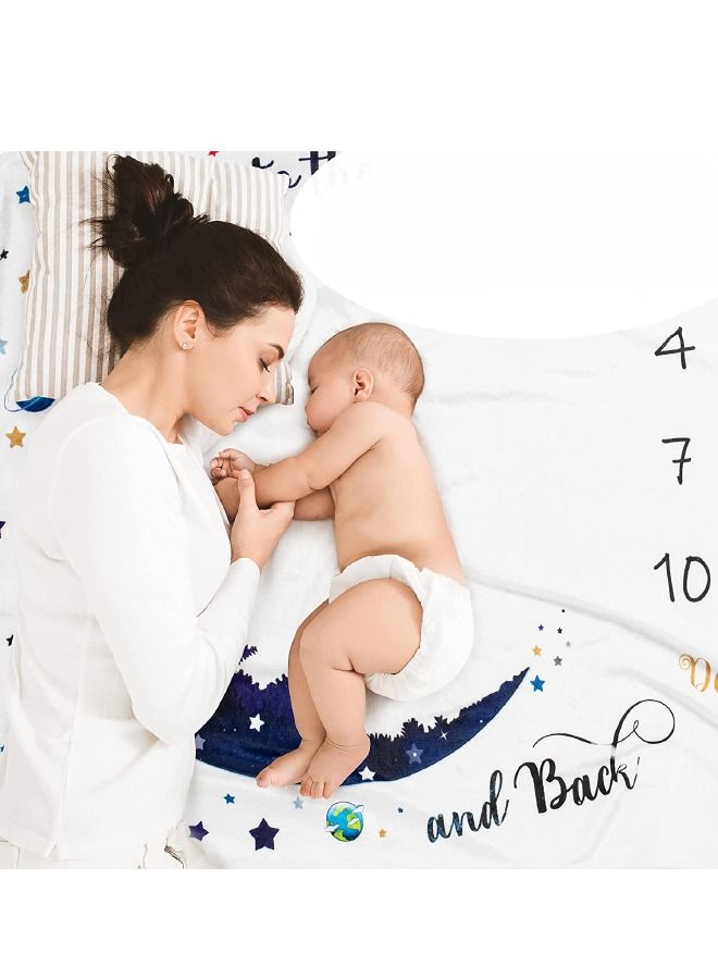 بطانية مايلستون الشهرية للأطفال ، بطانية كبيرة من الفلانيل مع دعامات للصور ، للفتيات والفتيان حديثي الولادة التصوير الفوتوغرافي 75 * 100 سم - Image 5