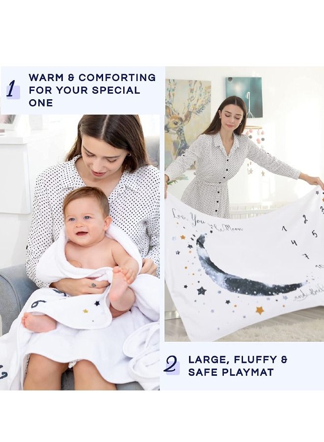 بطانية مايلستون الشهرية للأطفال ، بطانية كبيرة من الفلانيل مع دعامات للصور ، للفتيات والفتيان حديثي الولادة التصوير الفوتوغرافي 75 * 100 سم - Image 4