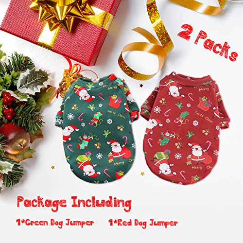 AFYHH 2Packs Large-Dog Christmas Clothes-Sweater - Costumes Winter Warm Xmas Puppy Holiday for Dog Cold Weather Outfit Apparel for Medium Large Dogs (S(Chest:19.6'',Back:15.7'')) - Image 2