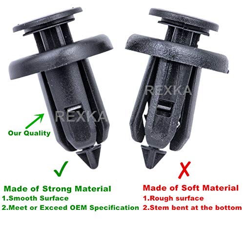 Rexka 40pcs Bumper Fender Grille Splash Shield Clips 91506-S9A-003 Stem Length 16 mm Compatible with Honda Acura Accord Civic CR-V Odyssey MDX RDX TSX TL ILX - Image 5